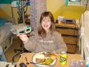 Whitney’s last meal at the hospital was a ribeye steak!